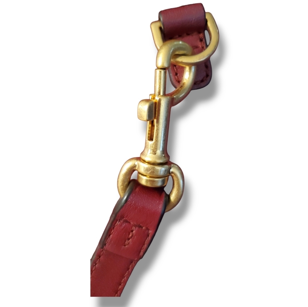 TORY BURCH New York Burgandy Leather Block-T Shoulder Crossbody Handbag - Picture 14 of 16